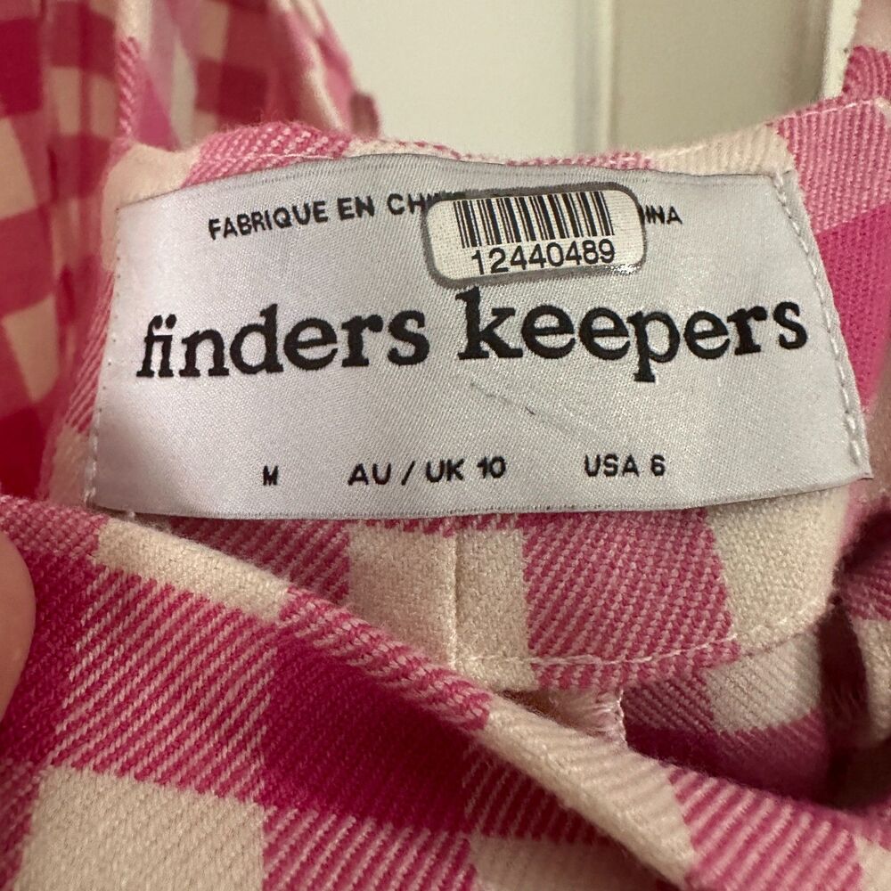 Finders Keepers Pink Gingham Gigi Midi Dress‎ Size 6 - Picture 8 of 9